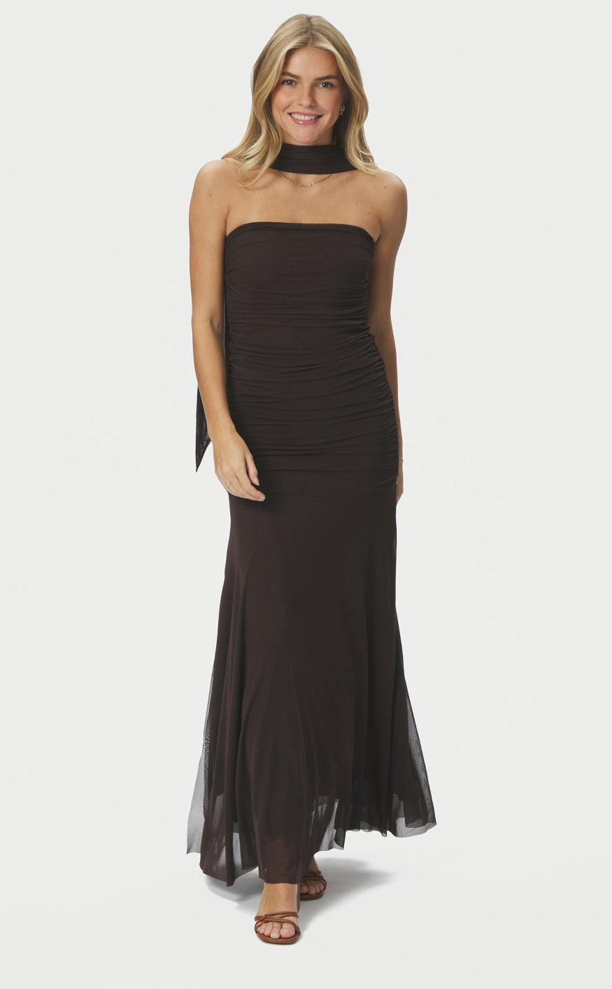 Neo Noir Kjole - Misi Mesh - Brown