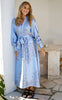 Neo Noir Kjole - Nova Paisley Border - Light Blue