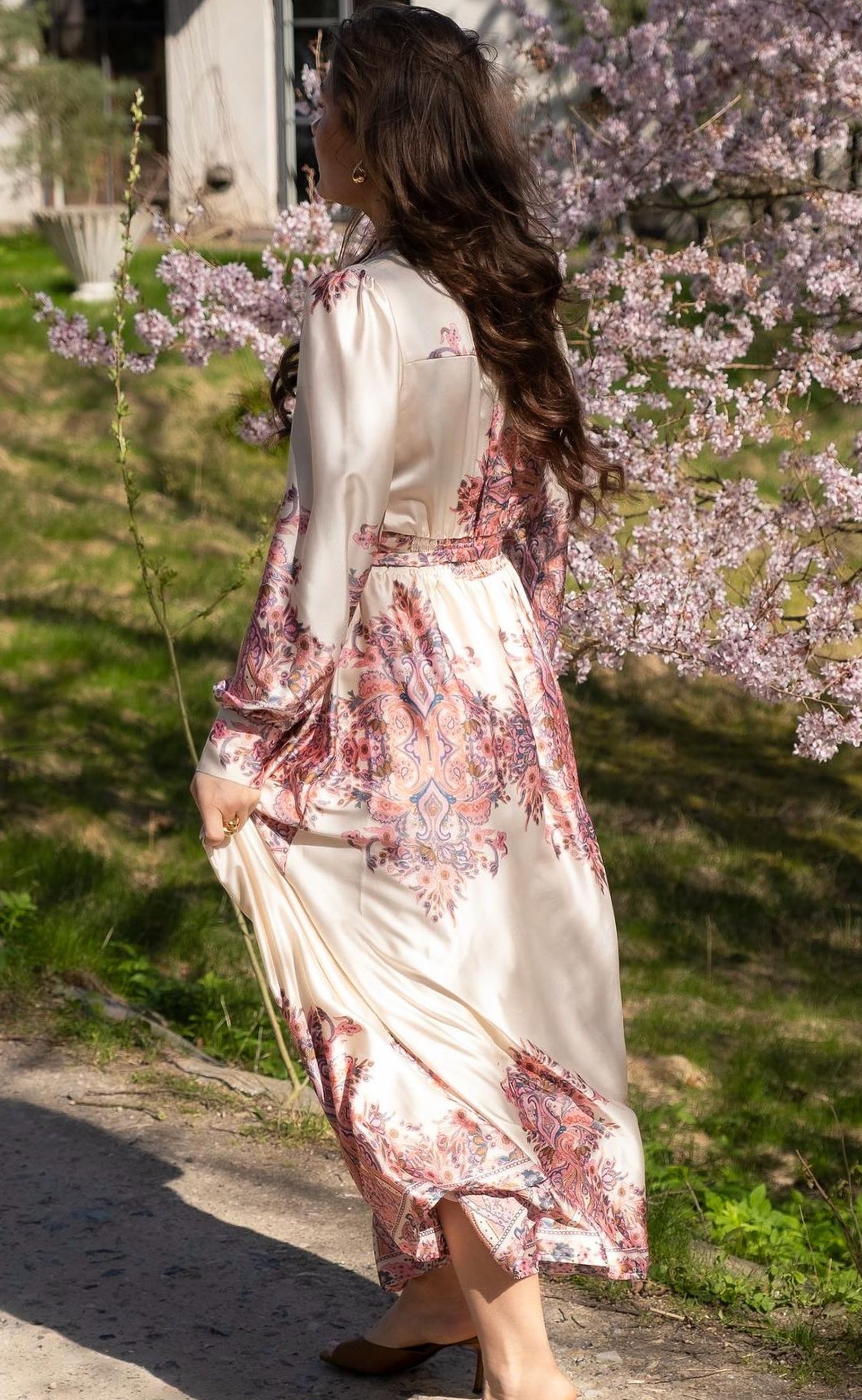 Neo Noir Kjole - Nova Paisley - Light Pink