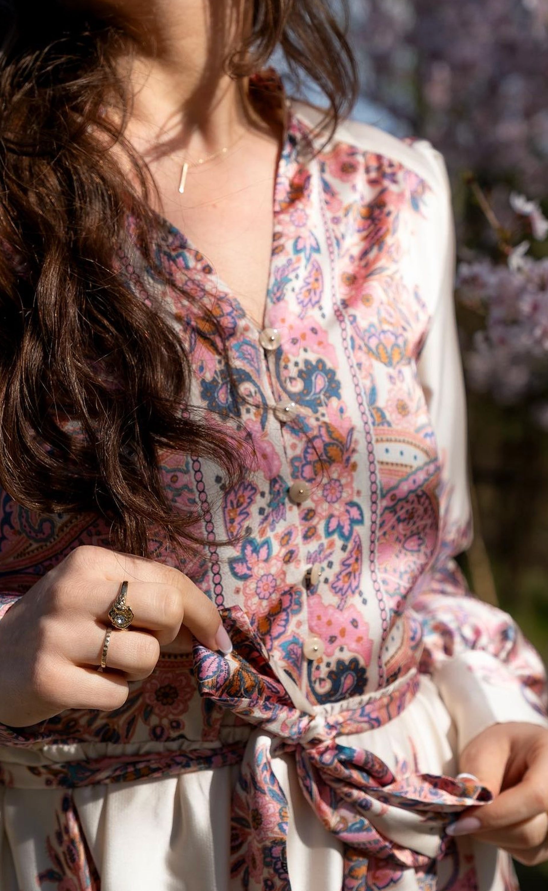 Neo Noir Kjole - Nova Paisley - Light Pink