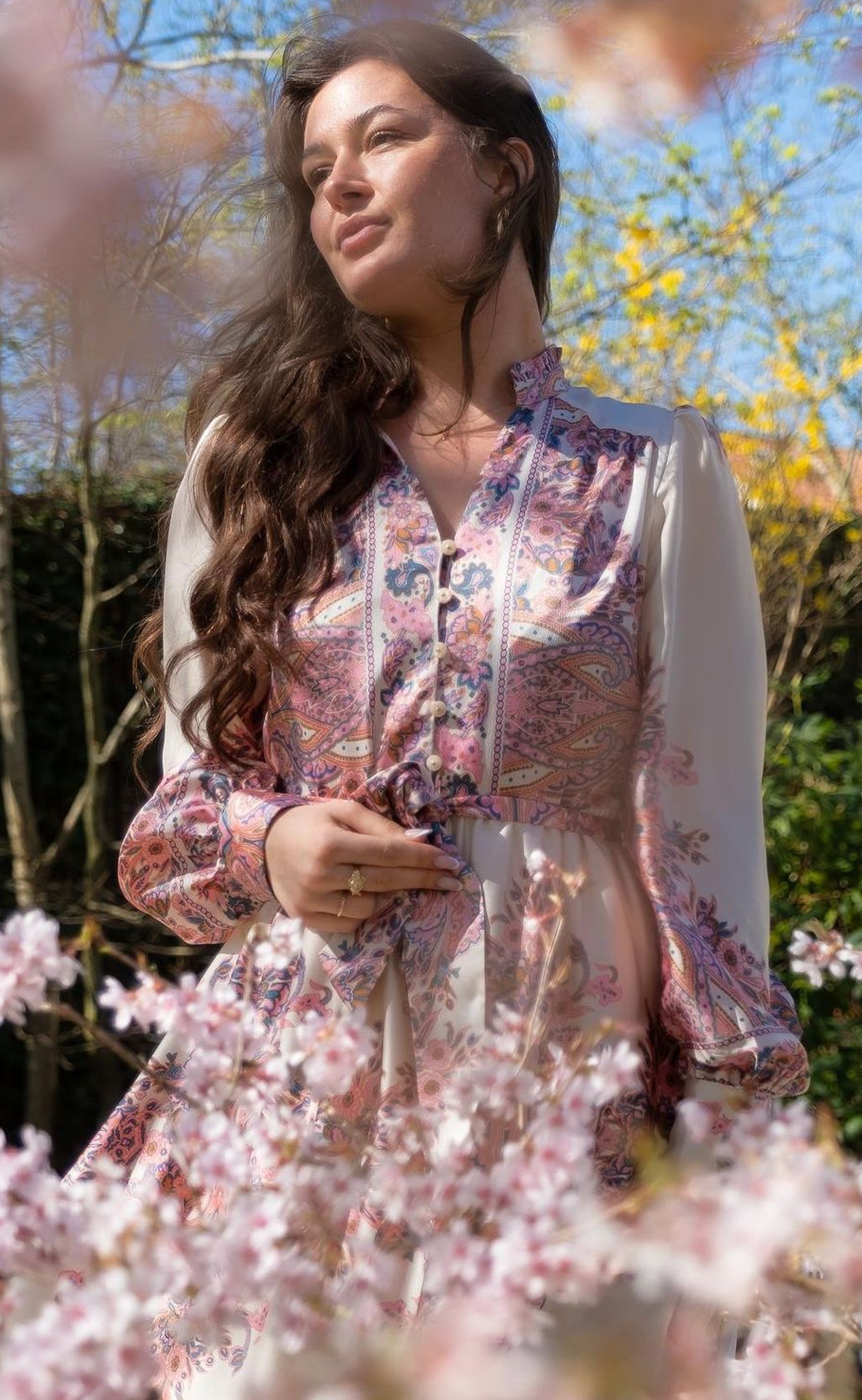 Neo Noir Kjole - Nova Paisley - Light Pink