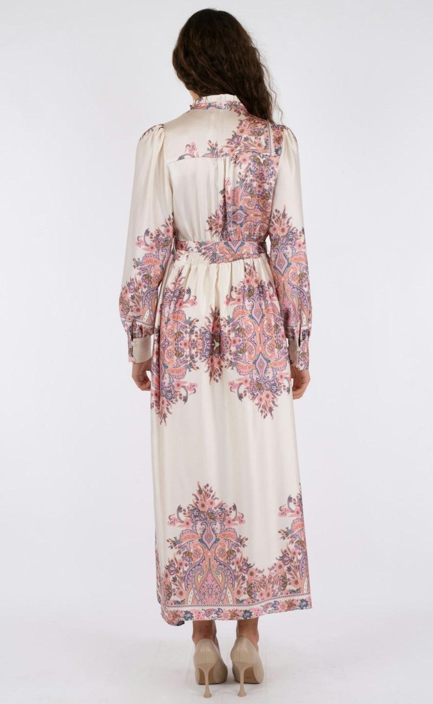 Neo Noir Kjole - Nova Paisley - Light Pink