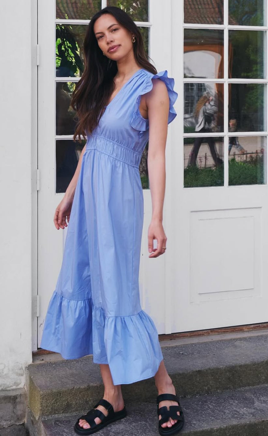 Neo Noir Kjole - Pollana Poplin - Sky Blue