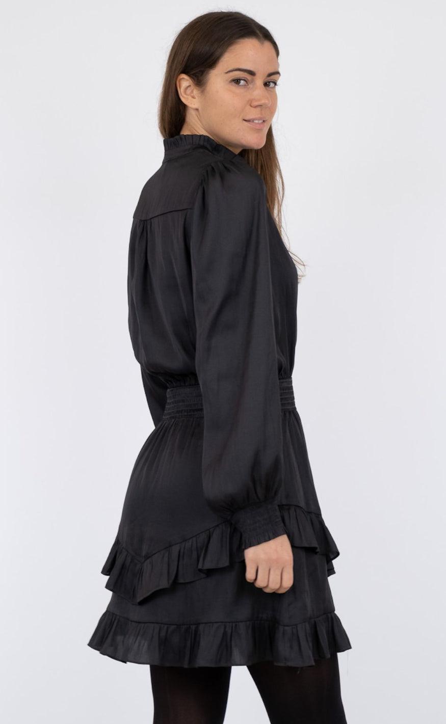 Neo Noir Kjole - Porto Satin - Black