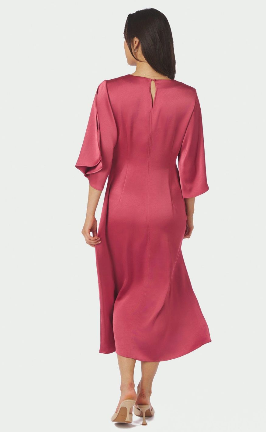 Neo Noir Kjole - Remara Heavy Sateen - Cherry Pink