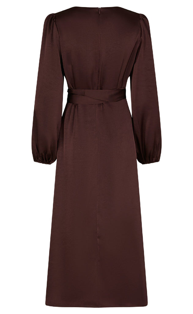 Neo Noir Kjole - Rimini Heavy Sateen - Burgundy