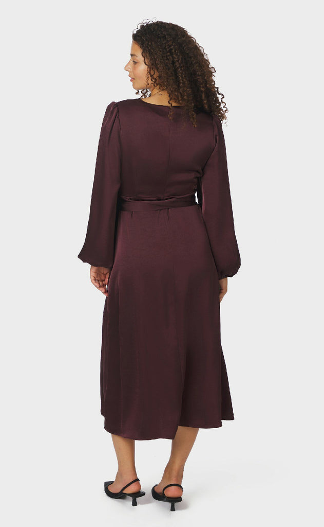 Neo Noir Kjole - Rimini Heavy Sateen - Burgundy