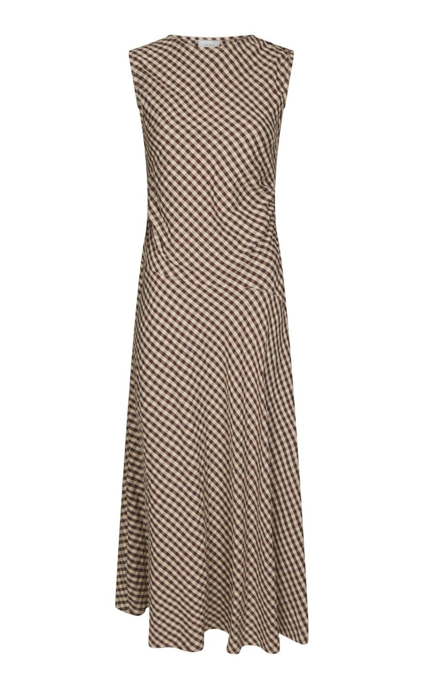 Neo Noir Kjole - Saxton Check - Brown