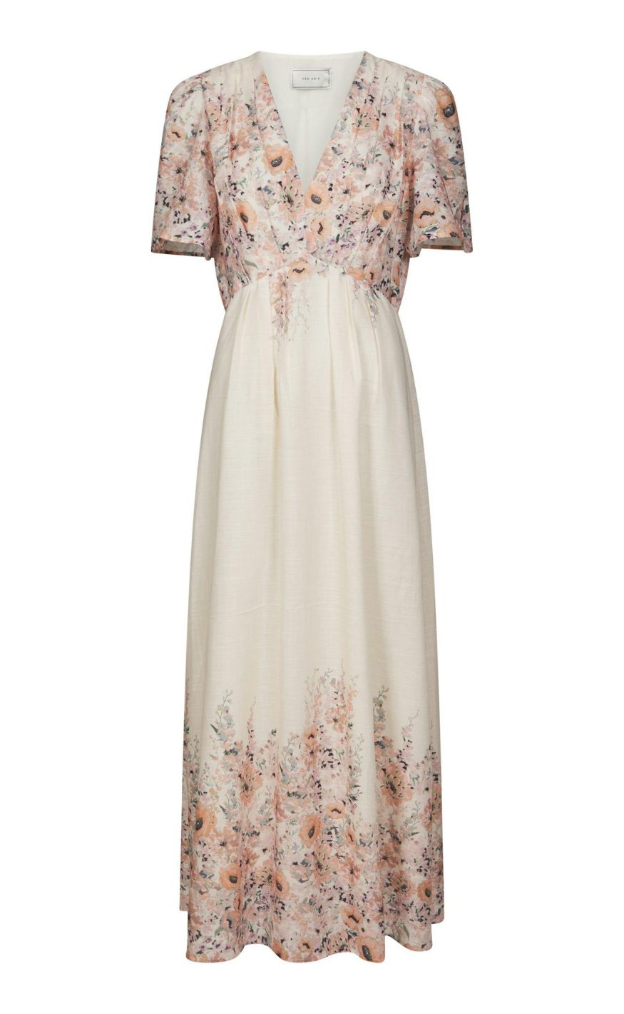Neo Noir Kjole - Serna Flower Print - Burned Powder