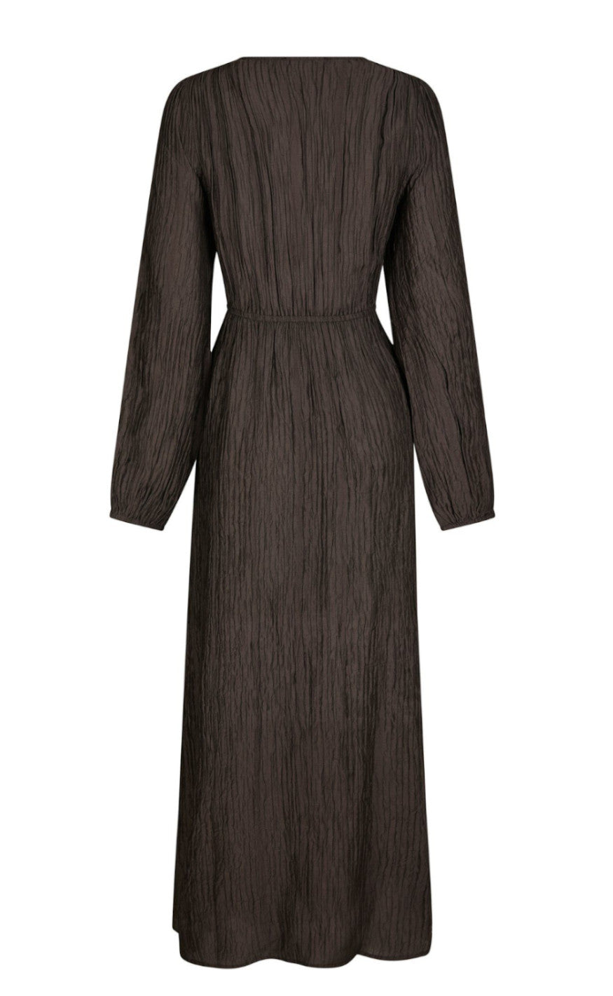 Neo Noir Kjole - Silfi Crepe - Dark Brown