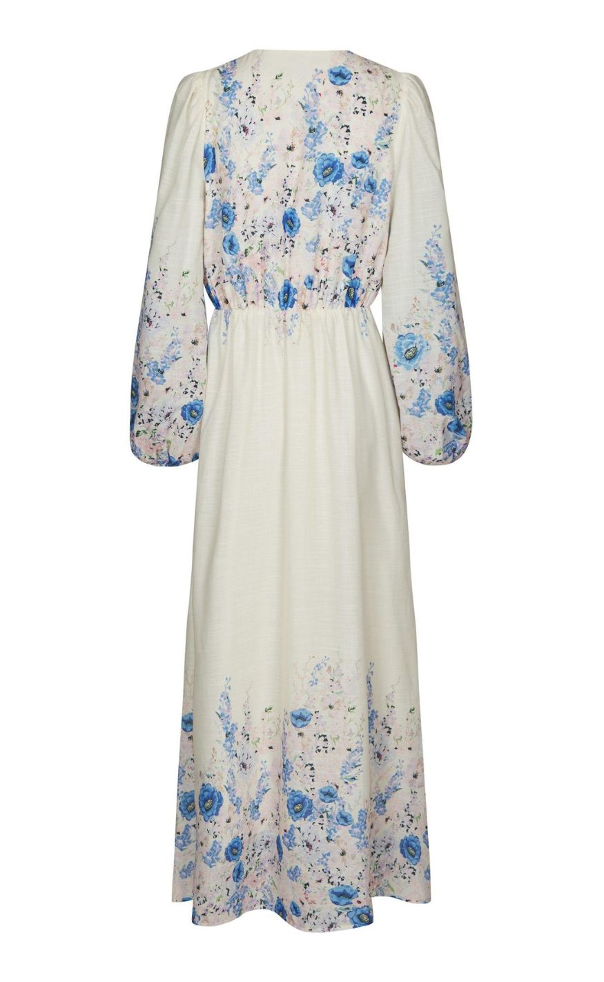 Neo Noir Kjole - Silfi Flower - Blue