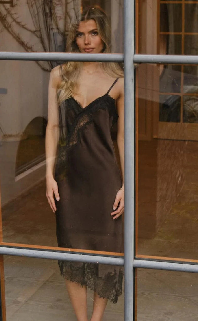 Neo Noir Kjole - Sorelle Lace - Dark Brown