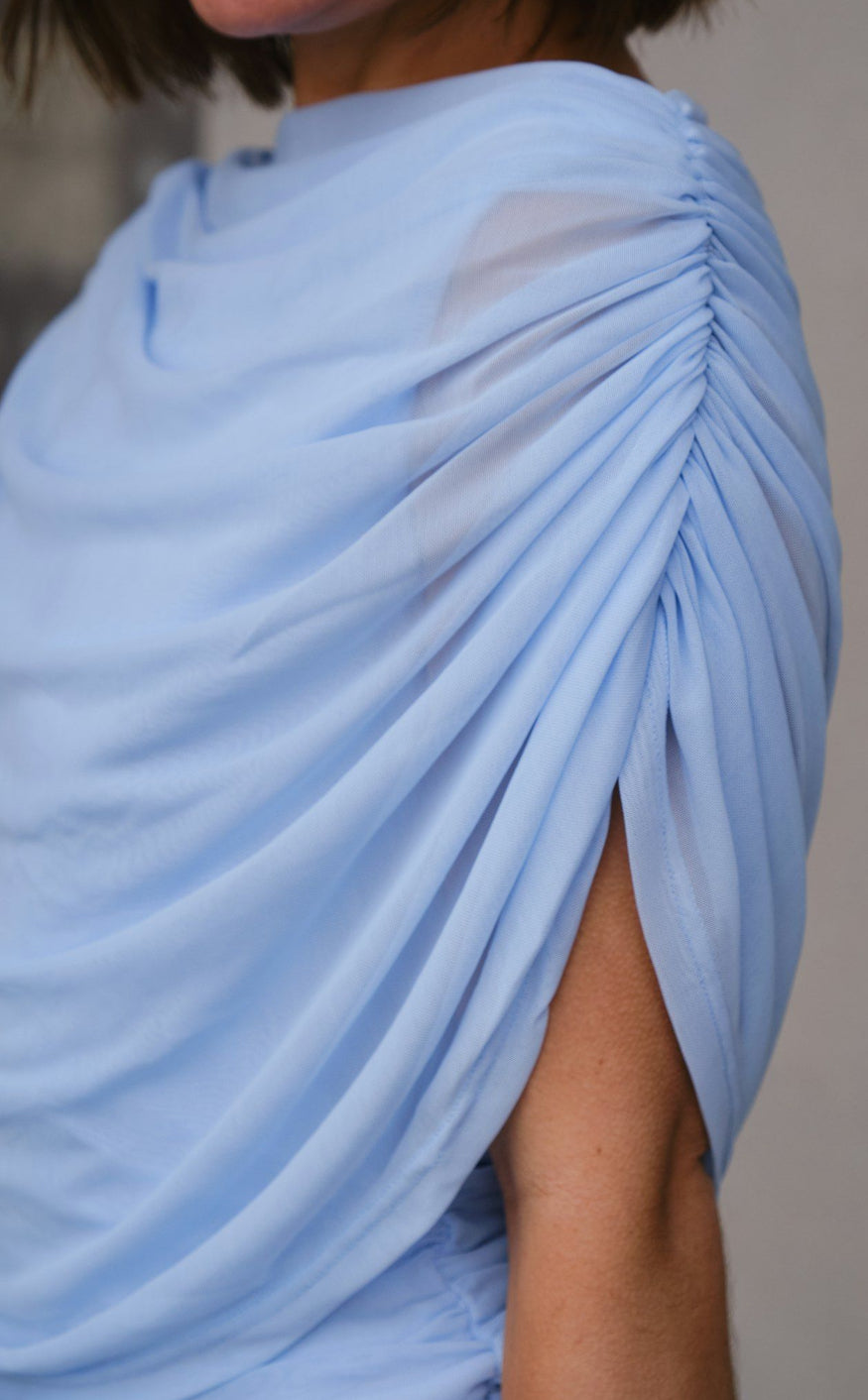 Neo Noir Kjole - Tottuna Long Drapy - Light Blue