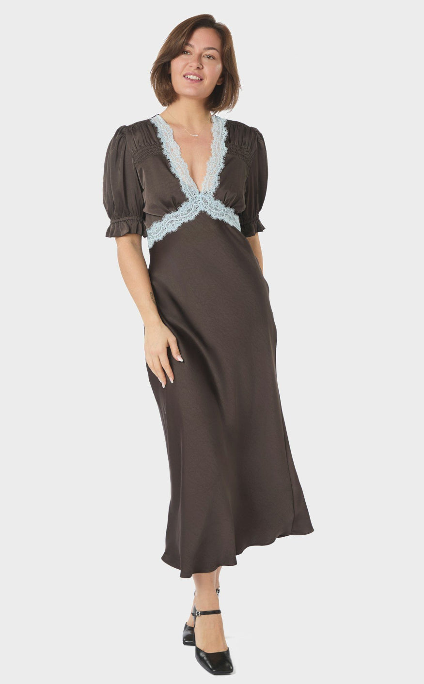Neo Noir Kjole - Vipe Lace - Dark Brown