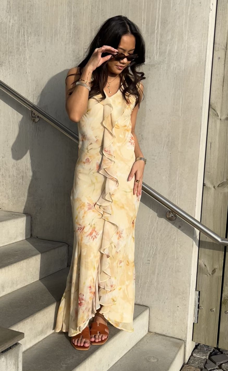 Neo Noir Kjole - Zella Chiffon - Dusty Yellow