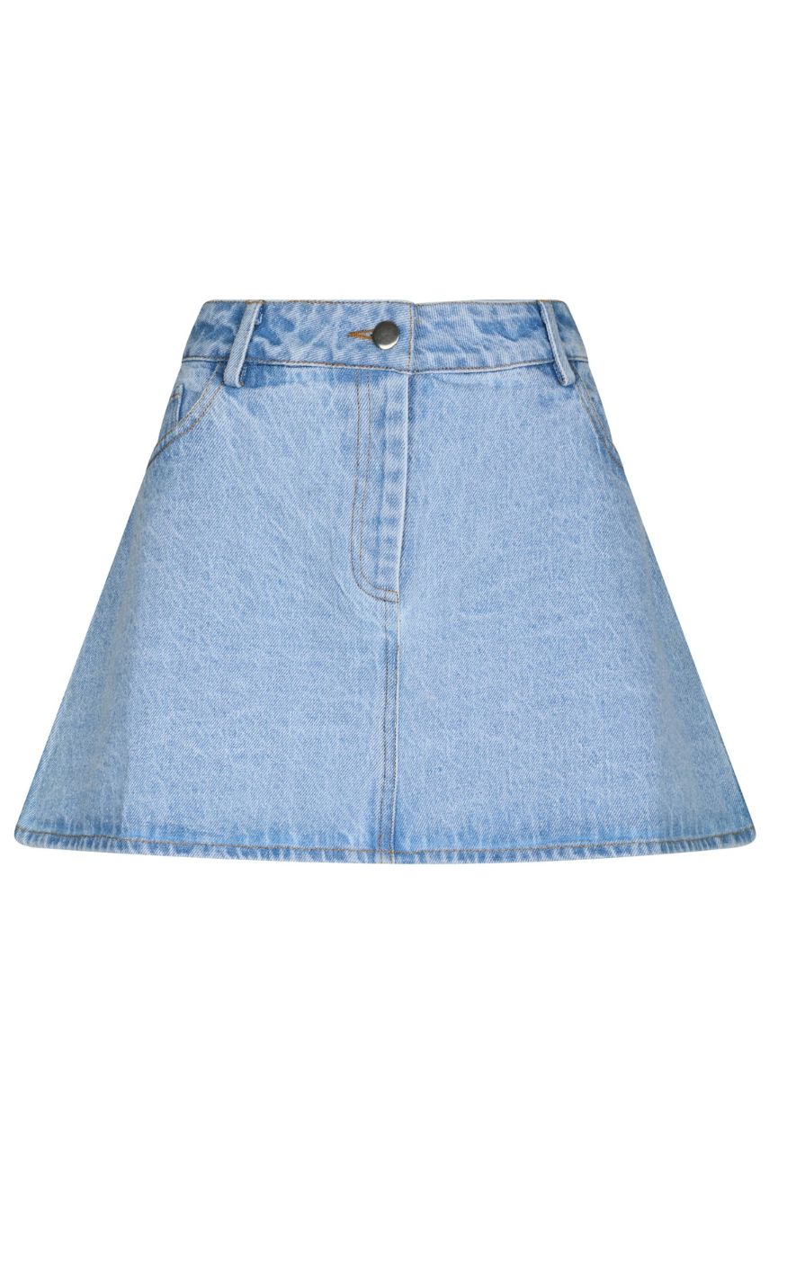 Neo Noir Nederdel - Coddie Denim - Light Blue