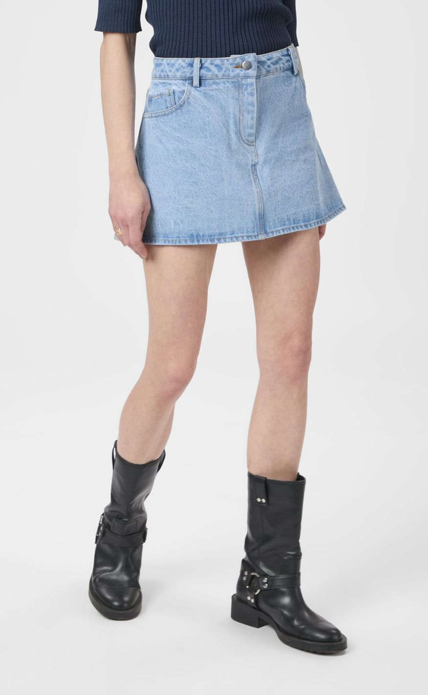Neo Noir Nederdel - Coddie Denim - Light Blue