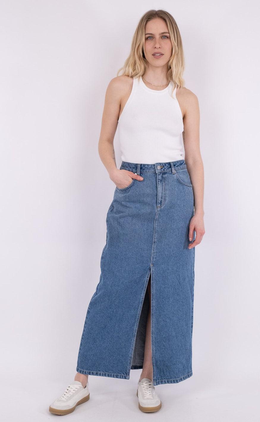 Neo Noir Nederdel - Frankie - Vintage Blue