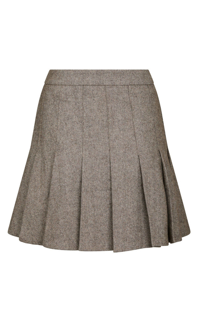 Neo Noir Nederdel - Laurina Herringbone - Dusty Brown