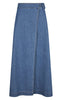 Neo Noir Nederdel - Nina Wrap Denim - Blue