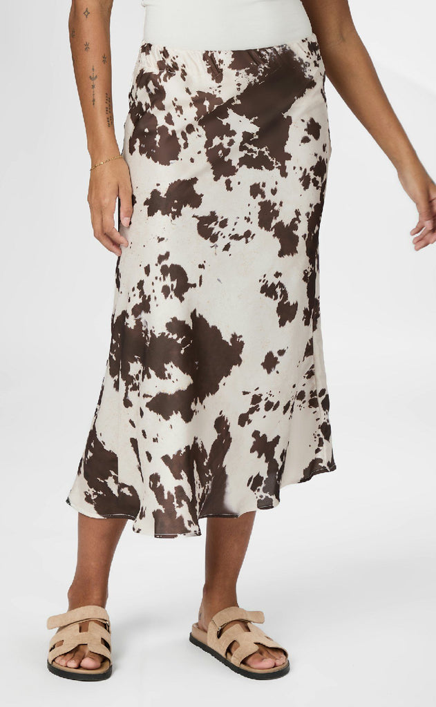 Neo Noir Nederdel - Viso Cow Print - Brown