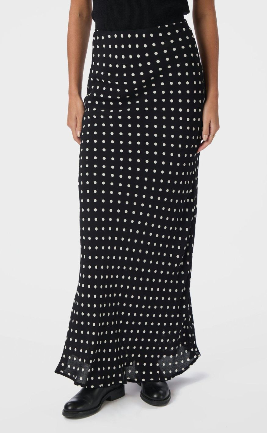 Neo Noir Nederdel - Viso Crepe Dot - Black