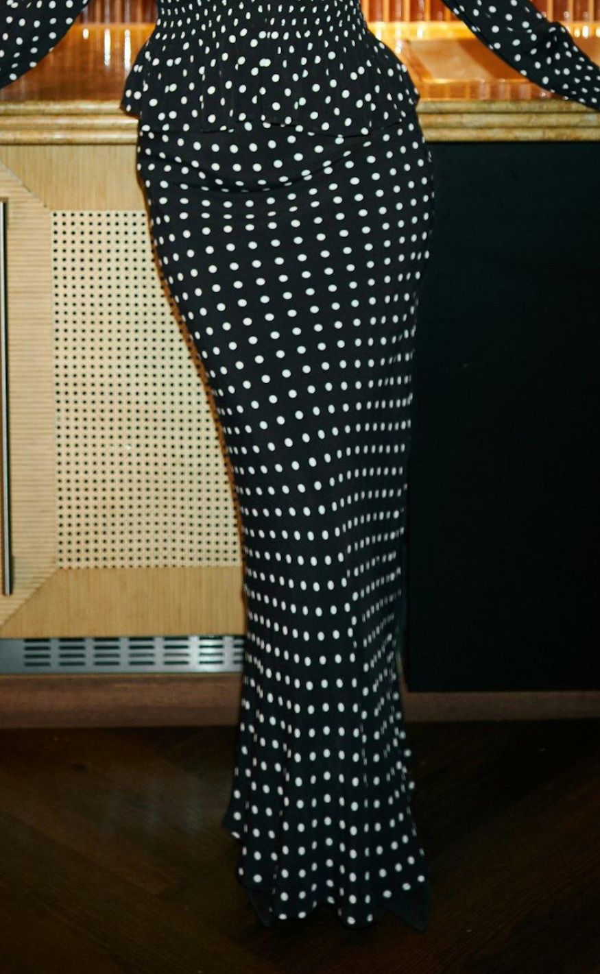 Neo Noir Nederdel - Viso Crepe Dot - Black