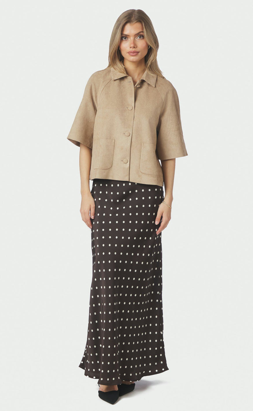 Neo Noir Nederdel - Viso Dot - Dark Brown