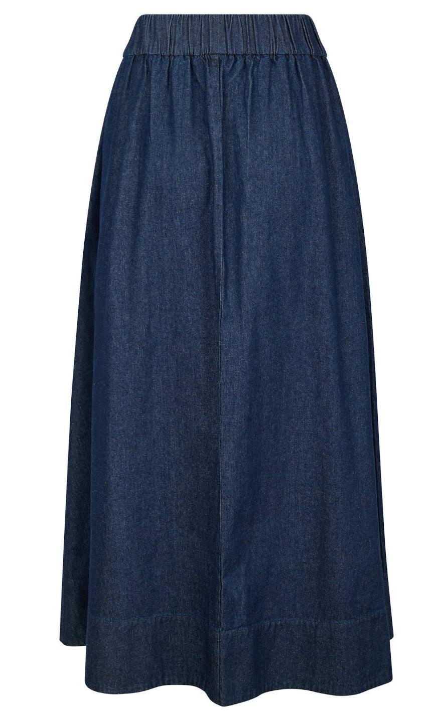 Neo Noir Nederdel - Yara Denim Long - Dark Blue
