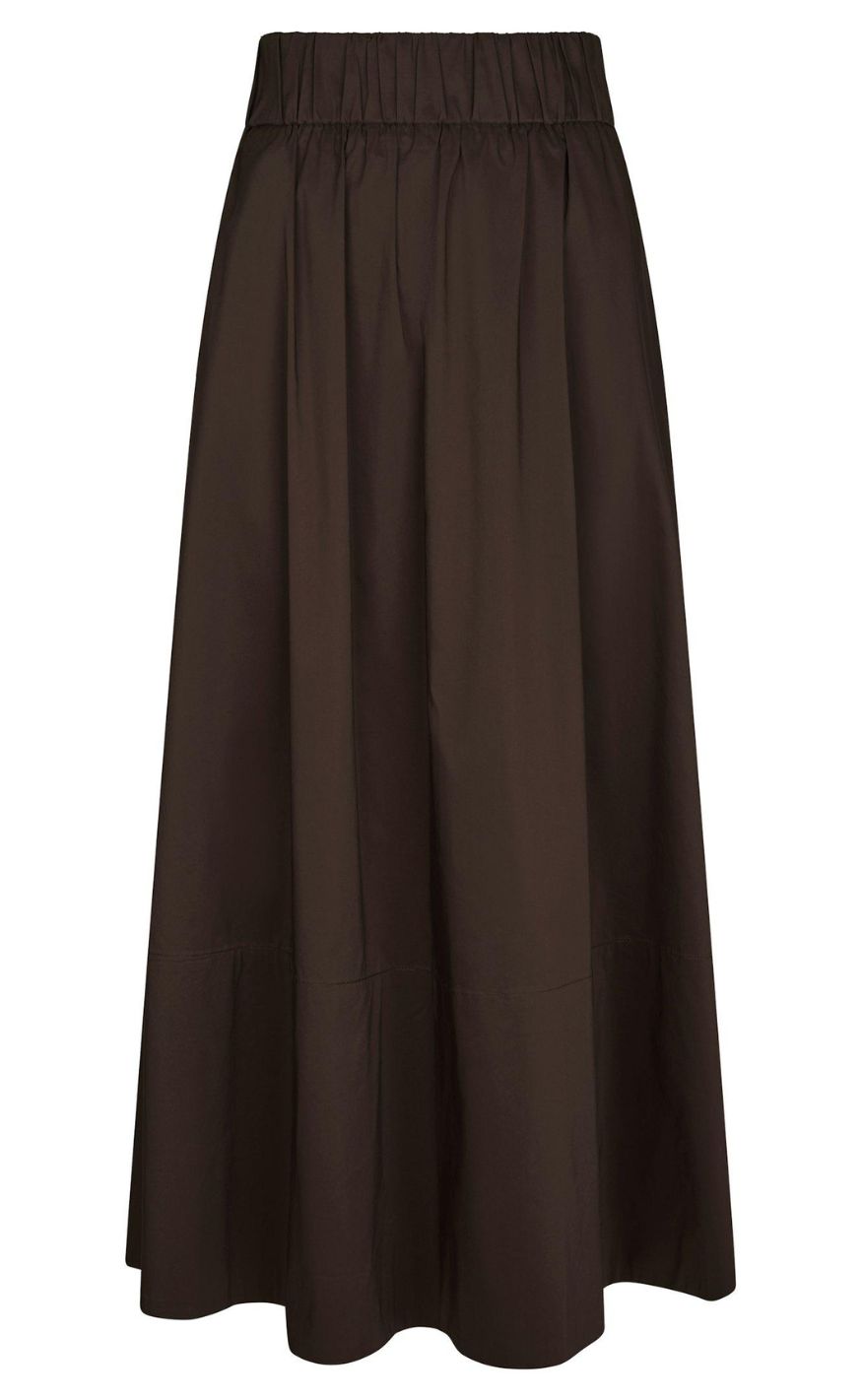 Neo Noir Nederdel - Yara Poplin - Chocolate Brown