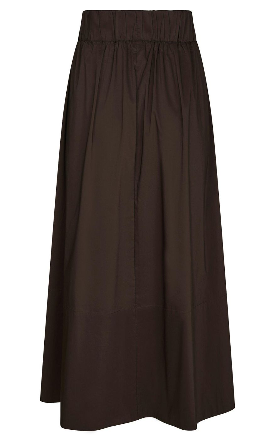 Neo Noir Nederdel - Yara Poplin - Chocolate Brown