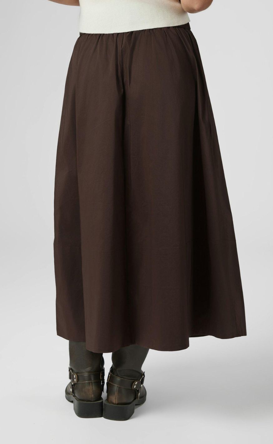 Neo Noir Nederdel - Yara Poplin - Chocolate Brown