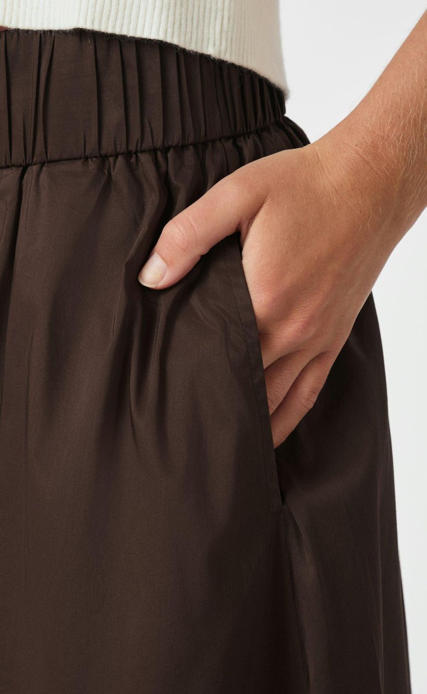 Neo Noir Nederdel - Yara Poplin - Chocolate Brown