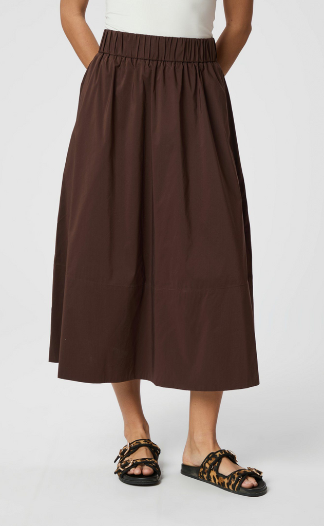 Neo Noir Nederdel - Yara Poplin - Dark Brown