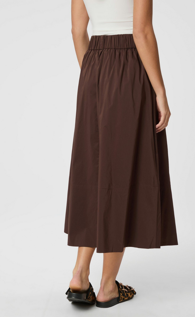 Neo Noir Nederdel - Yara Poplin - Dark Brown