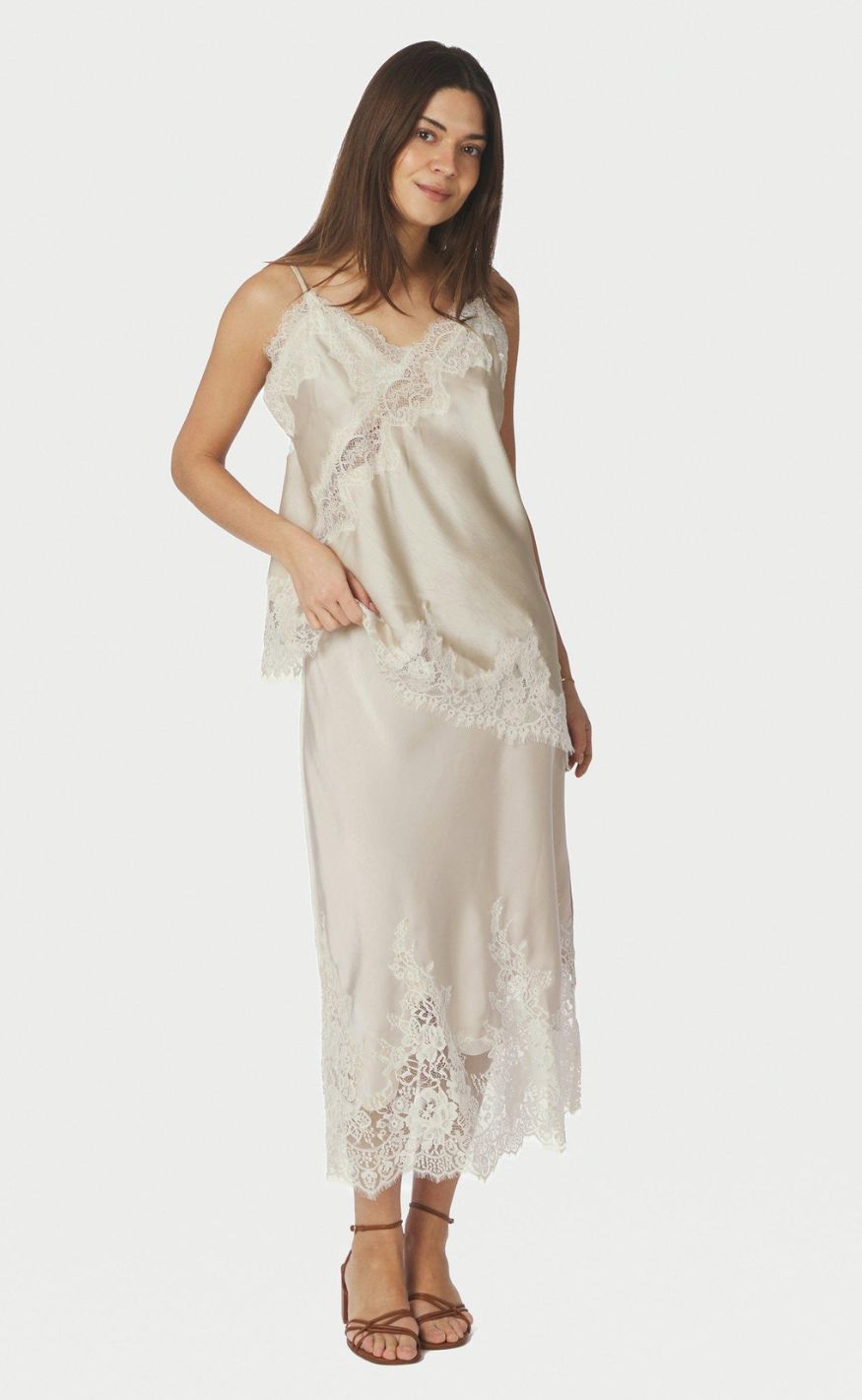 Neo Noir Nederdel - Yelina Heavy Sateen - Champagne