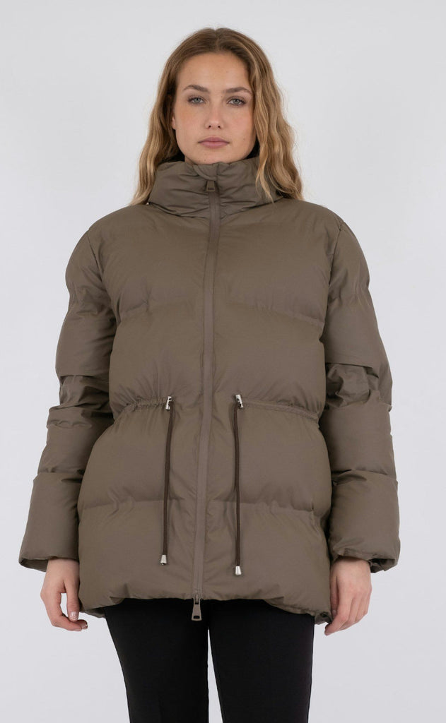 Neo Noir Puffer Jakke - Mayra - Dark Taupe