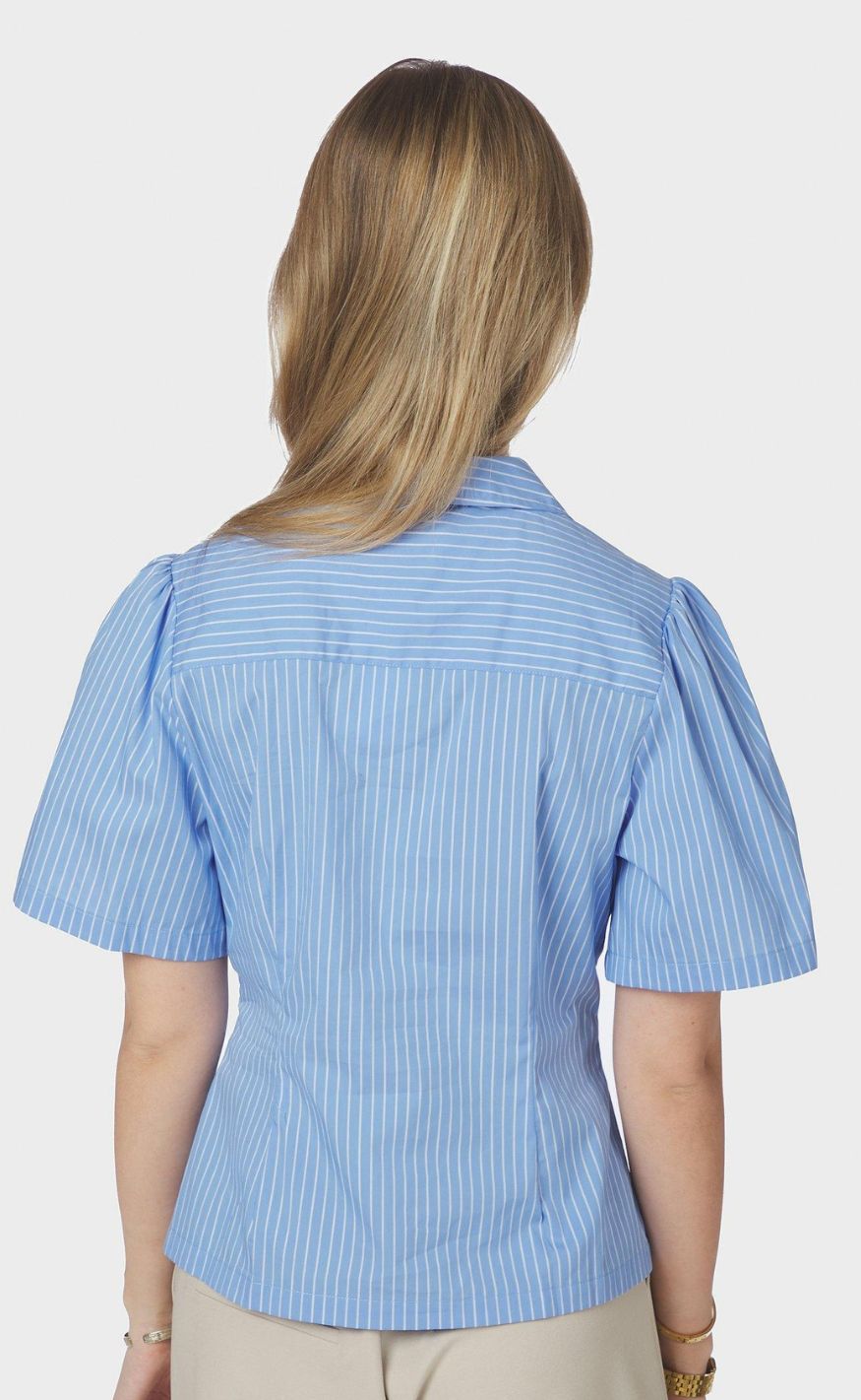Neo Noir Skjorte - Balara Stripe Poplin - Light Blue