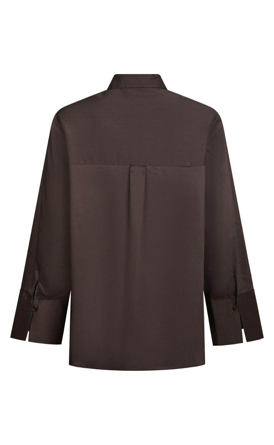 Neo Noir Skjorte - Dita Poplin - Chocolate Brown