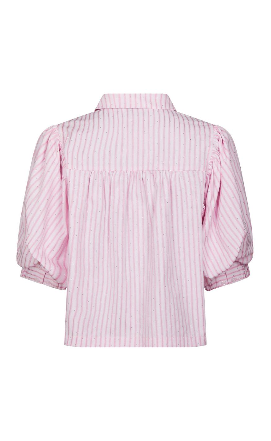 Neo Noir Skjorte - Etta Soft Stripe Stone - Light Pink