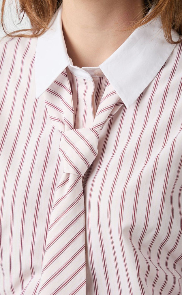 Neo Noir Skjorte - Francesca Stripe - Rose