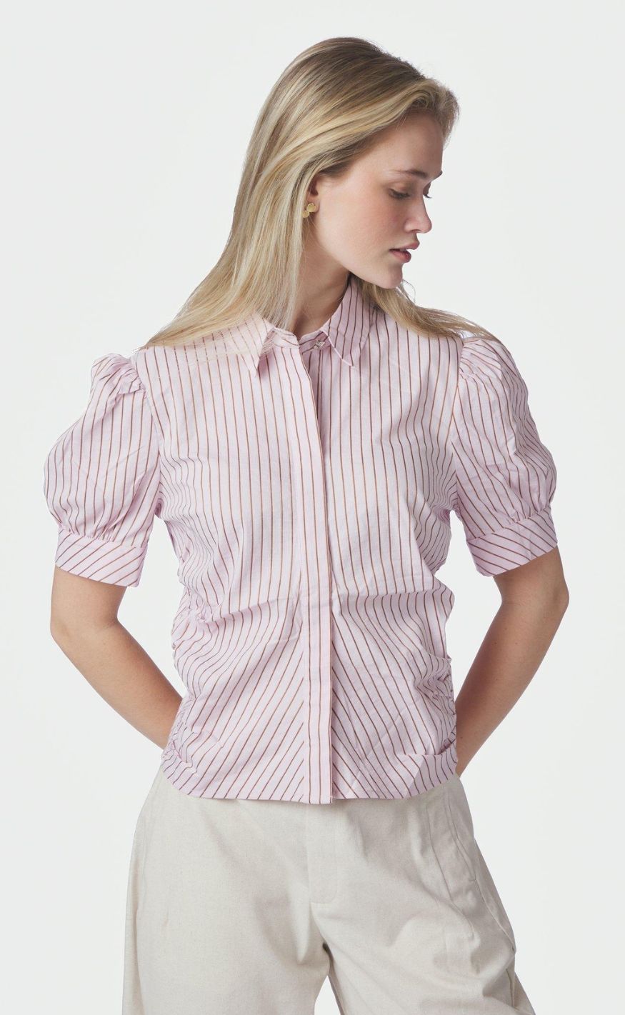 Neo Noir Skjorte - Frannie Structure - Light Pink