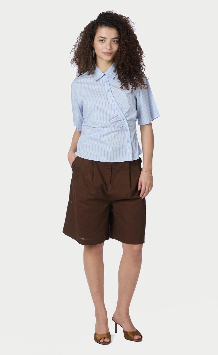 Neo Noir Skjorte - Hazell Stripe - Light Blue