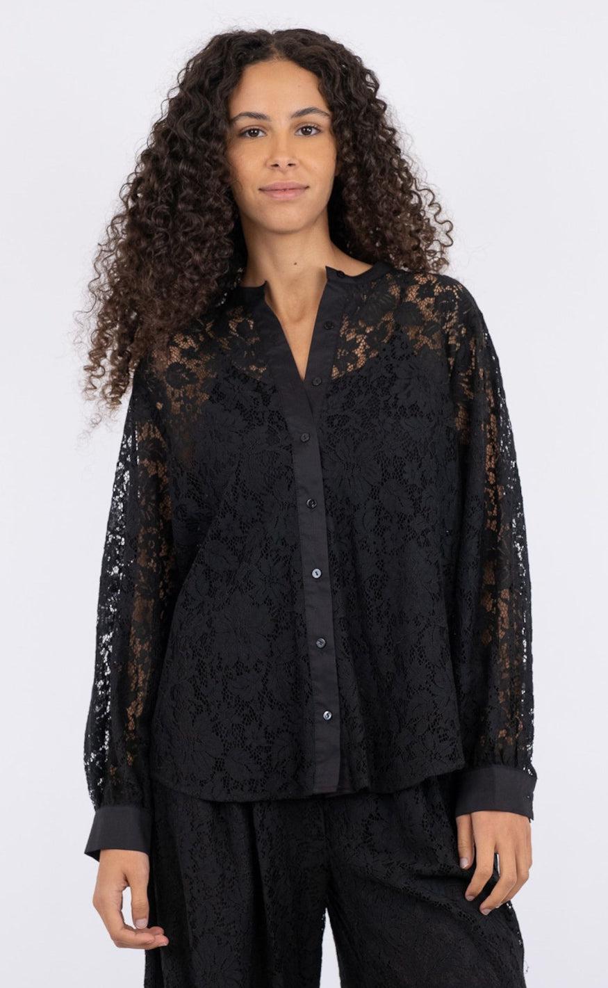 Neo Noir Skjorte - Mae Lace - Black