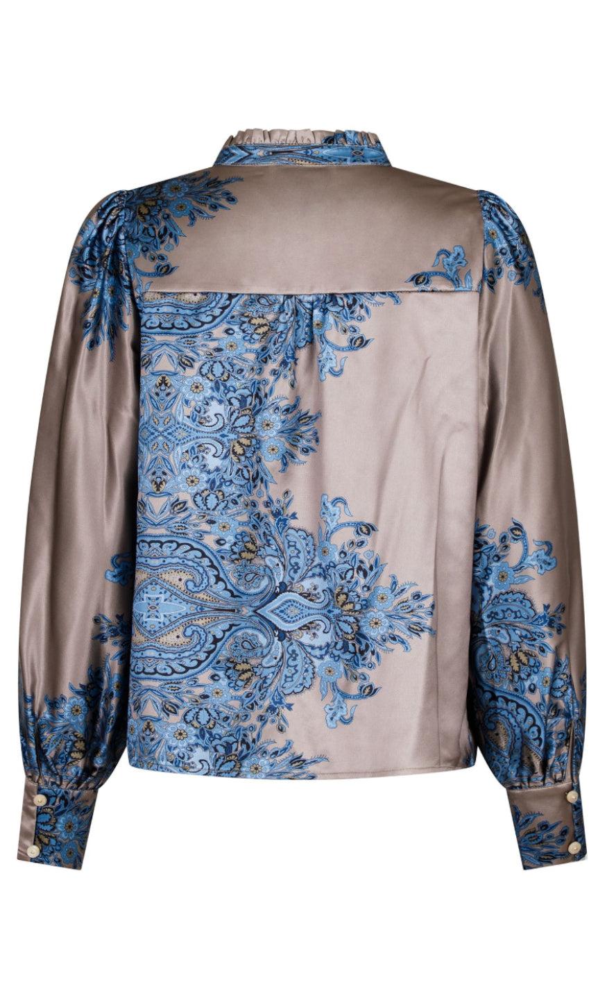 Neo Noir Skjorte - Massima Paisley - Blue