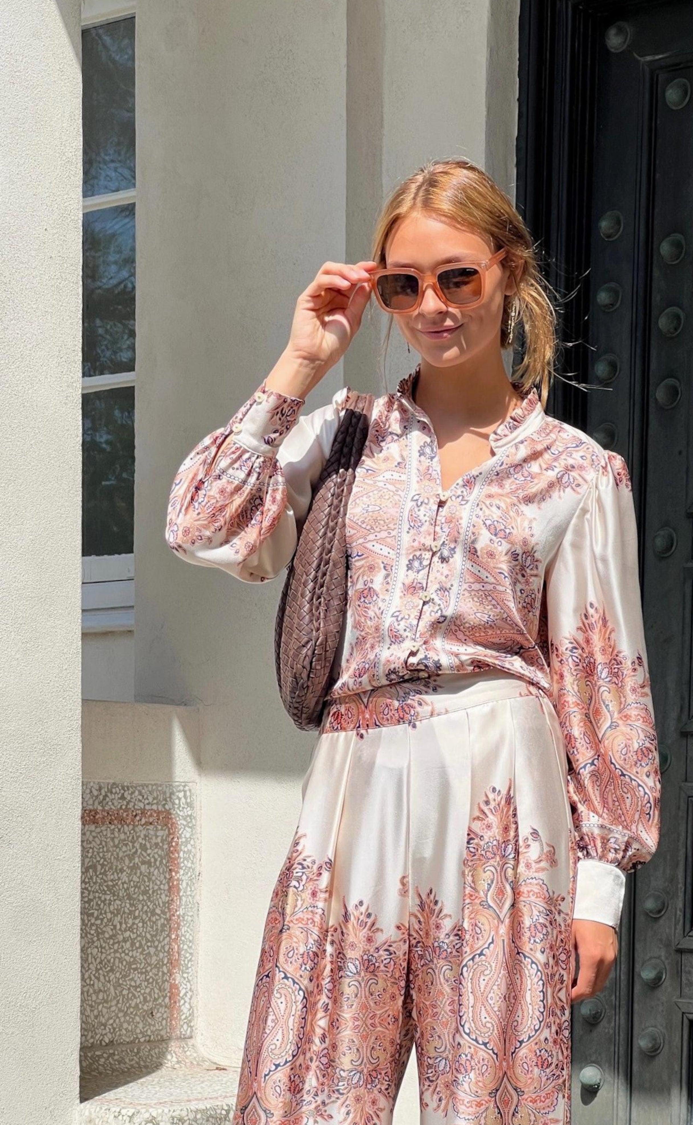 Neo Noir Skjorte - Massima Paisley - Creme