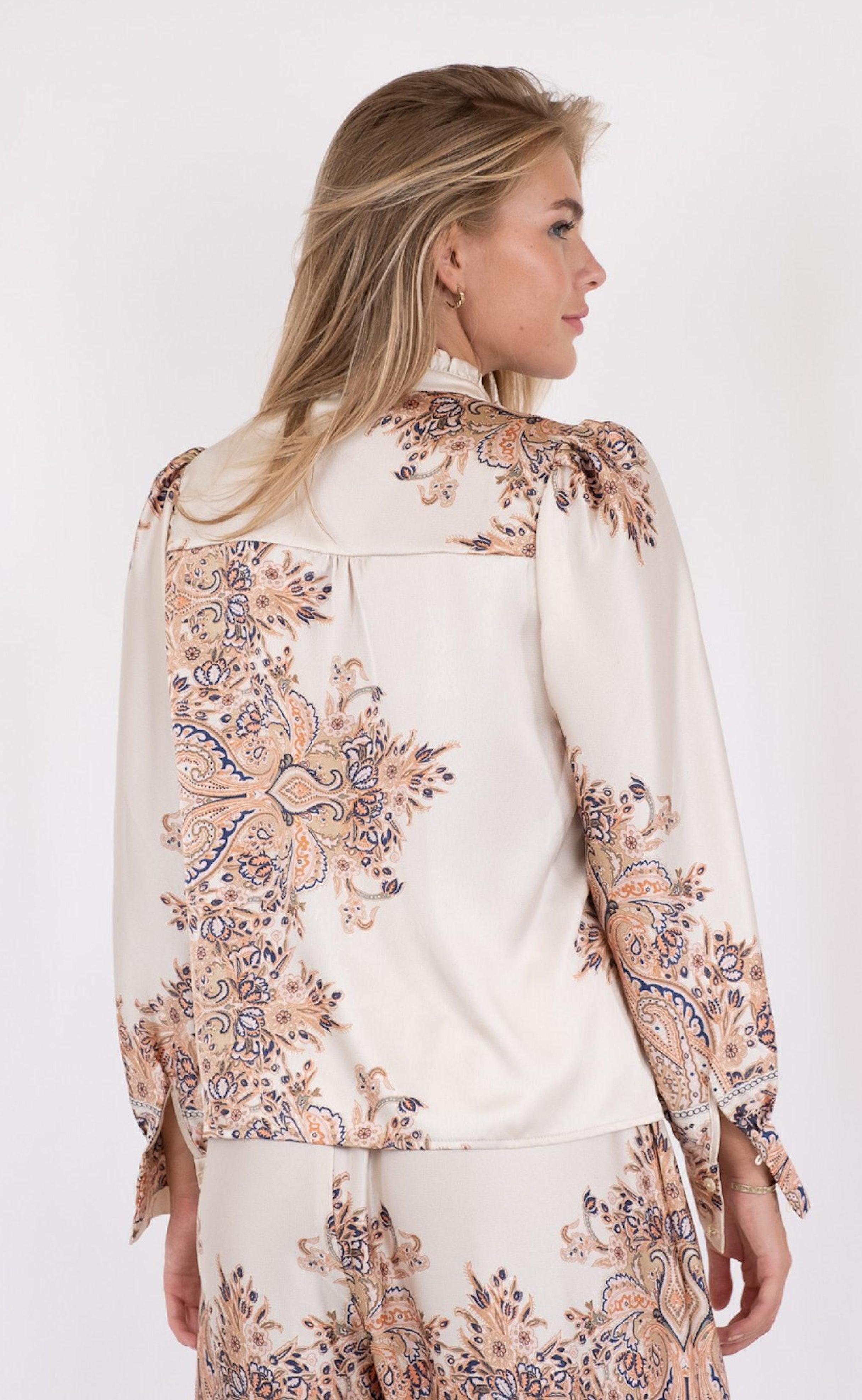 Neo Noir Skjorte - Massima Paisley - Creme