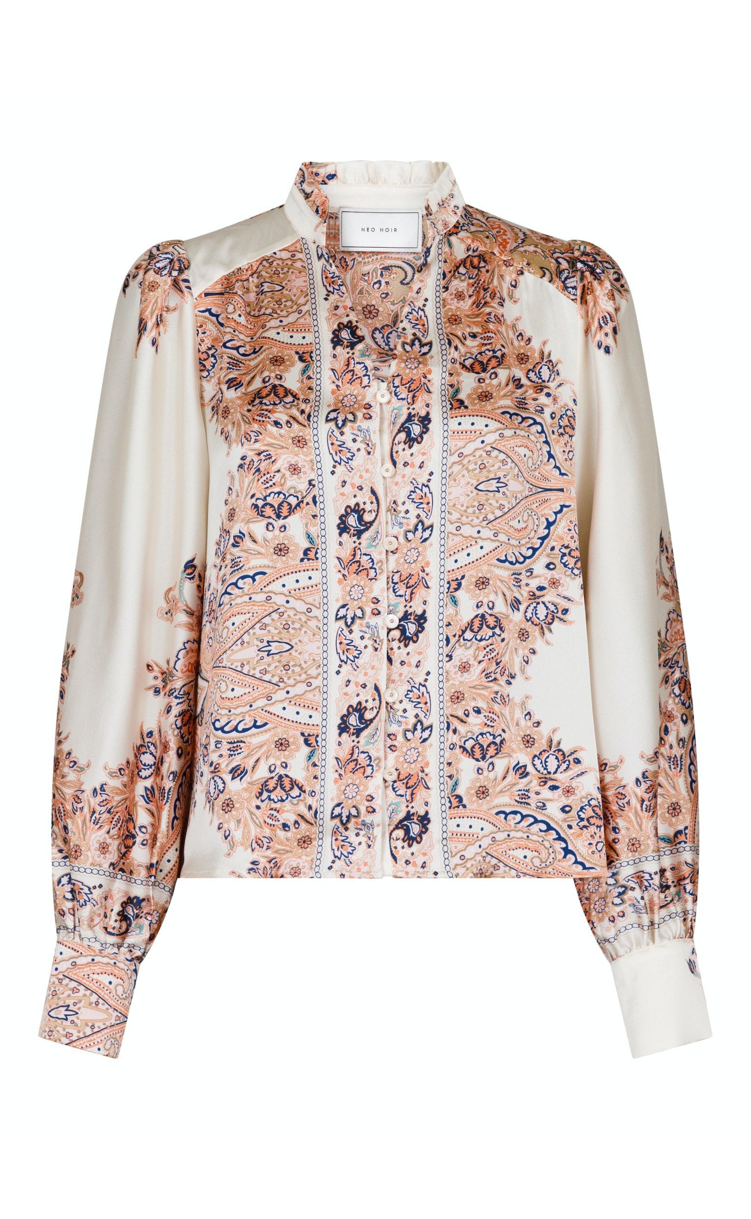 Neo Noir Skjorte - Massima Paisley - Creme