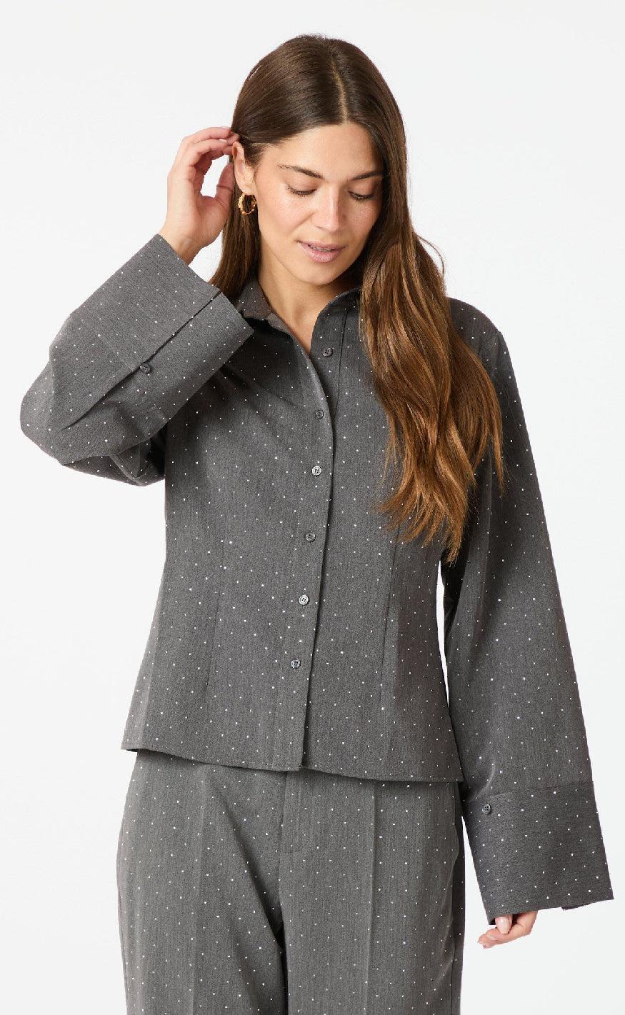 Neo Noir Skjorte - Rosa Bedazzled - Grey