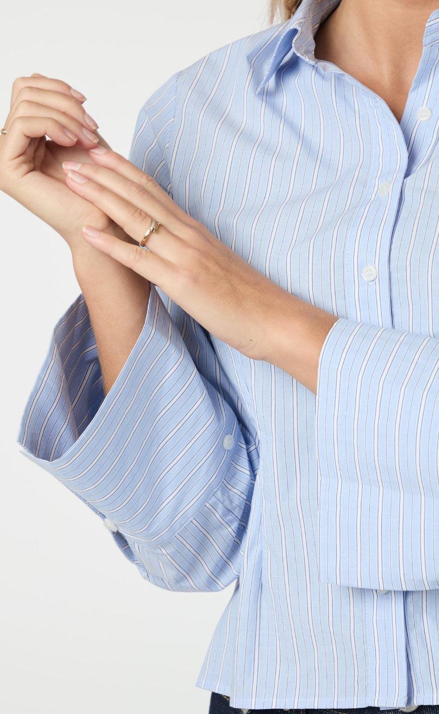 Neo Noir Skjorte - Rosa Stripe - Light Blue